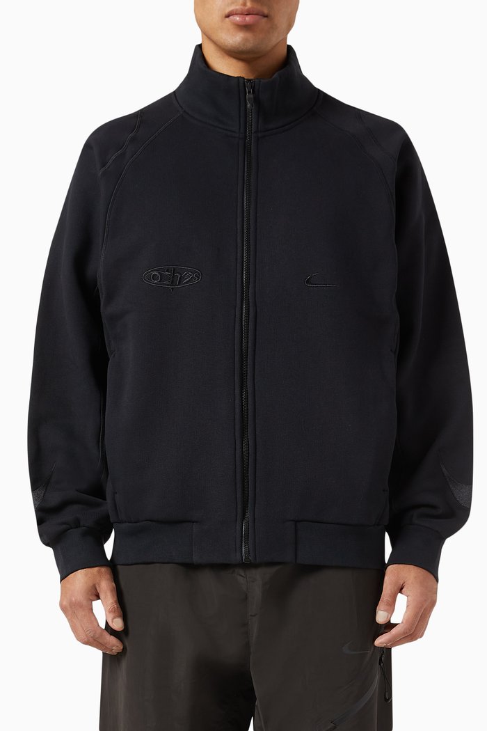 

x Off-White Zip Track Jacket in Fleece, Black