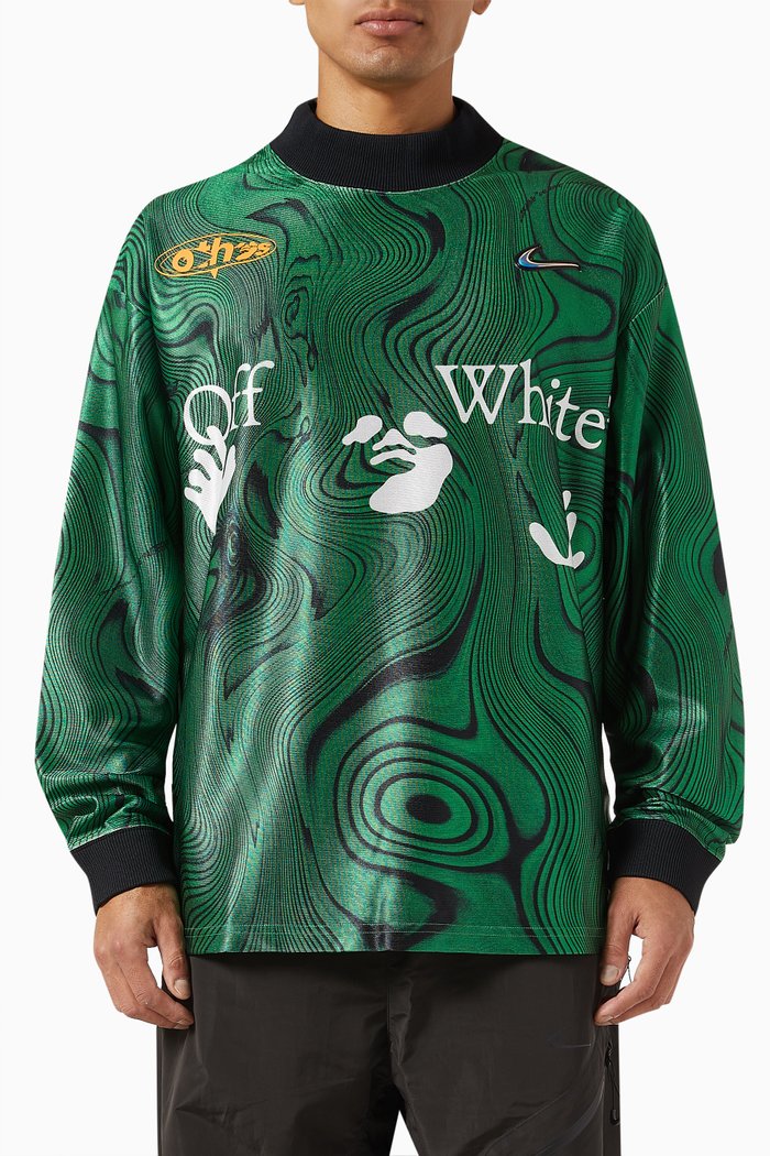 

x Off-White Long-sleeve Jersey in Recycled Dri-fit, Green