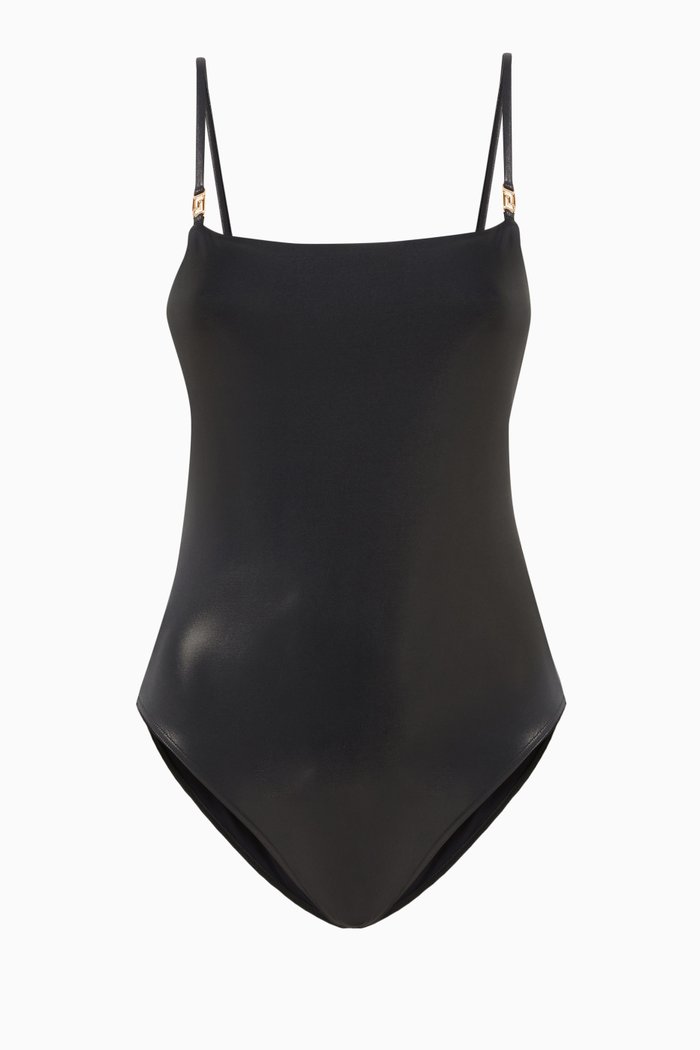

Greca One-piece Swimsuit, Black