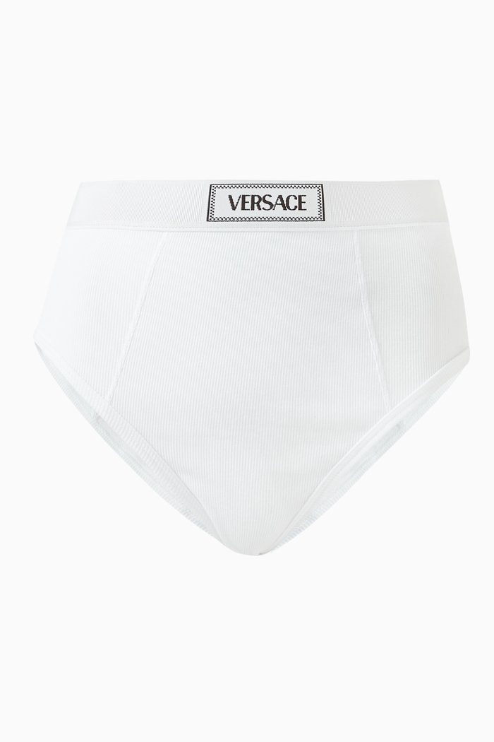 

90s Vintage Logo Briefs in Cotton, White