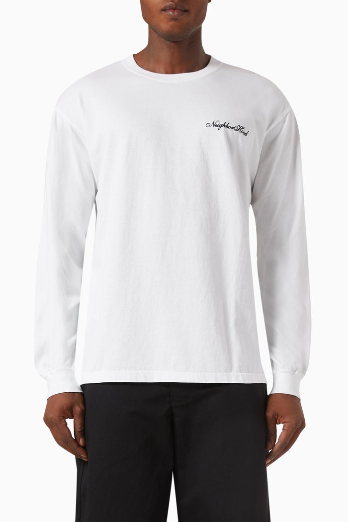 

Long-sleeve T-shirt in Cotton-jersey, White