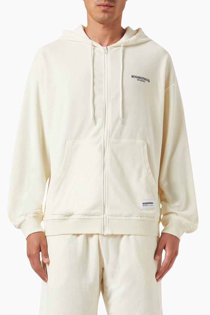 

Pile Zip Parka Hoodie in Cotton-blend, Neutral