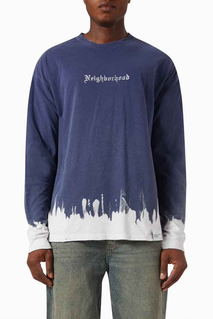 

Savage Long-sleeve T-shirt in Dyed-jersey, Blue