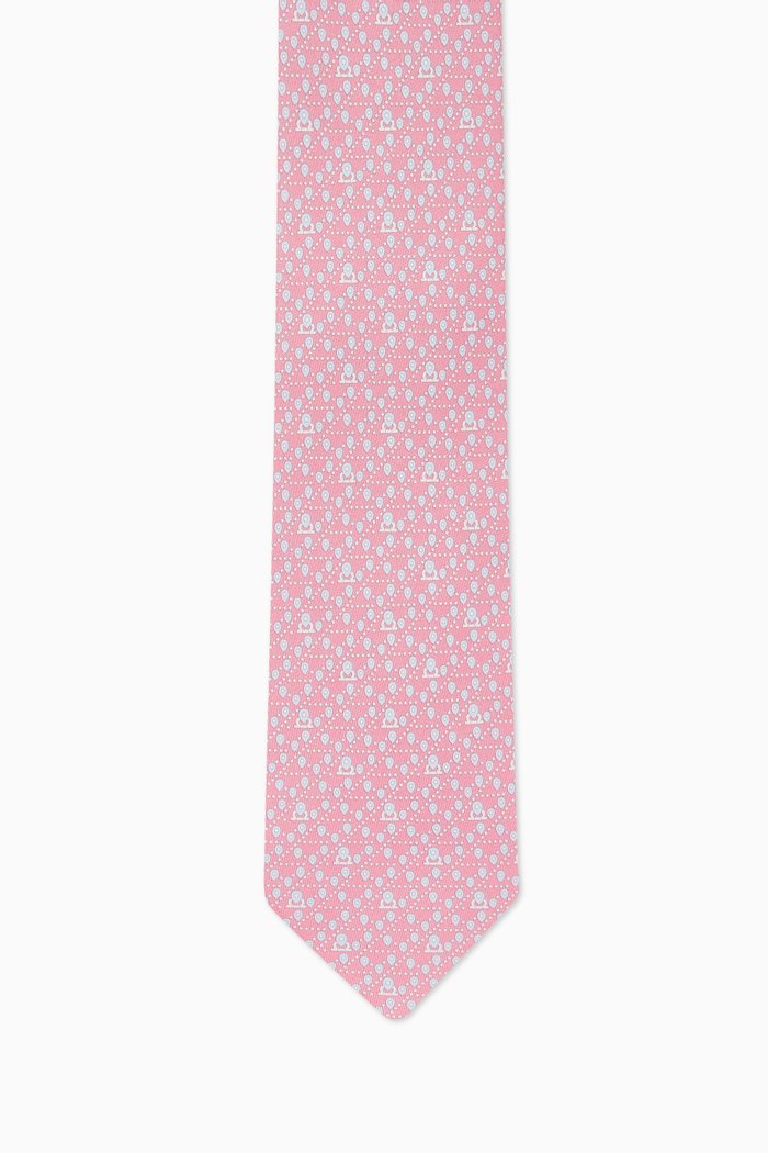 

Tag-print Tie in Silk Twill, Red