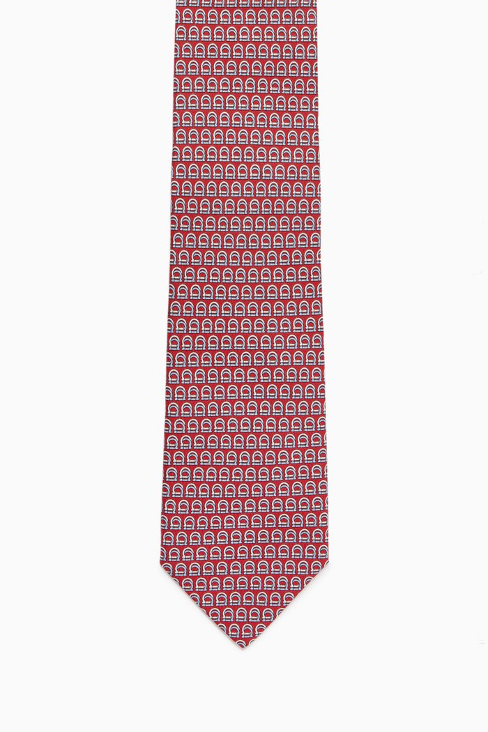 

Gancini-print Tie in Silk, Red