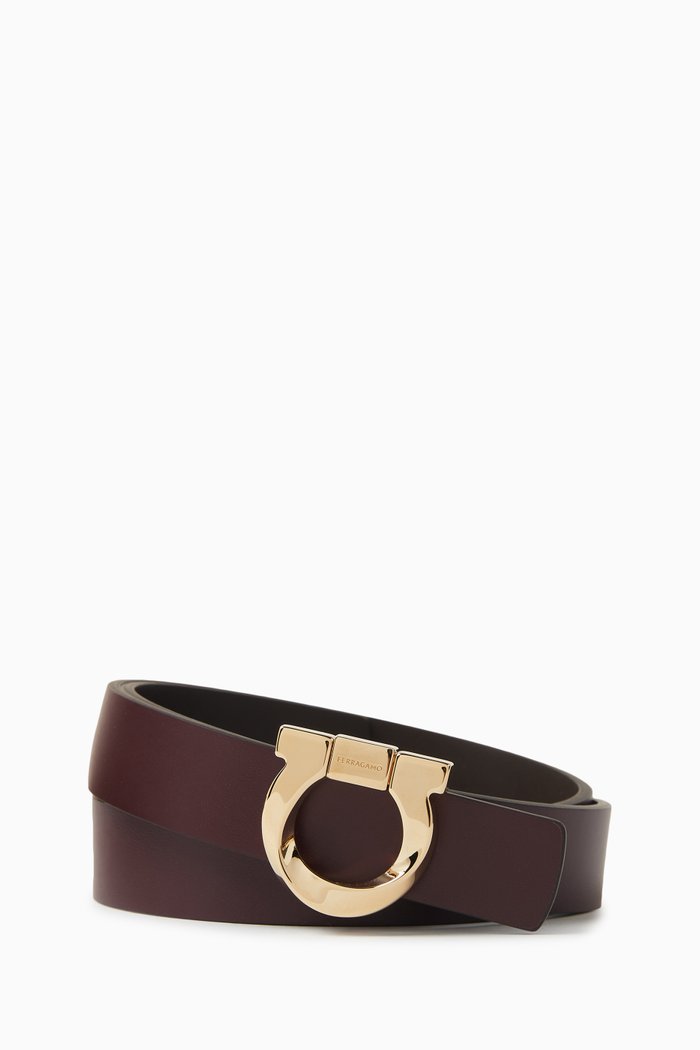 

Donna Reversible Belt in Leather, Red