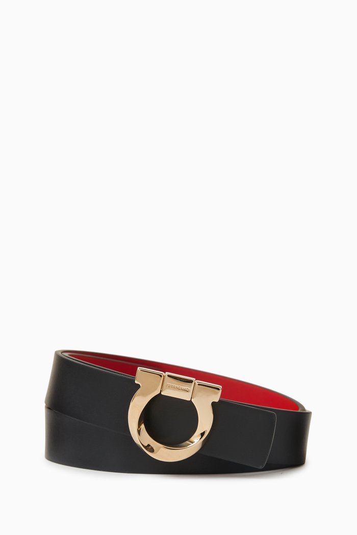 

Donna Reversible Belt in Leather, Black