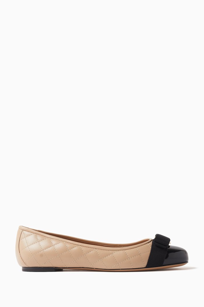 

Varina Ballet Flats in Leather, Black