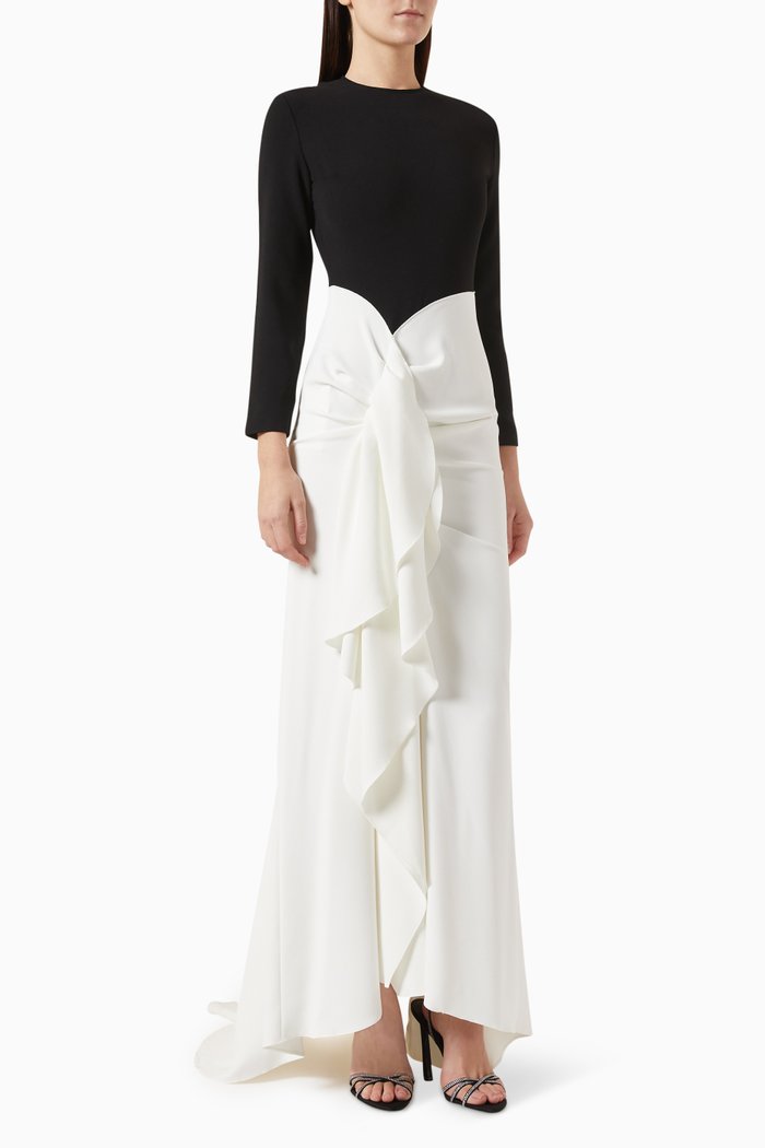 

Nia Maxi Dress in Crepe, Black