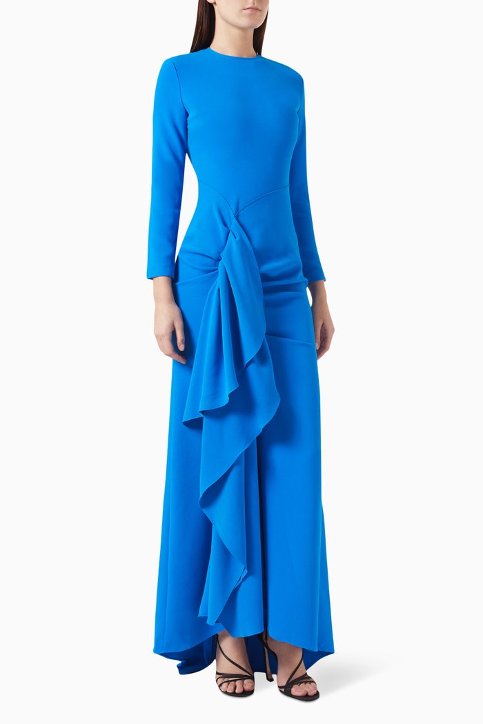 

Nia Maxi Dress in Crepe, Blue