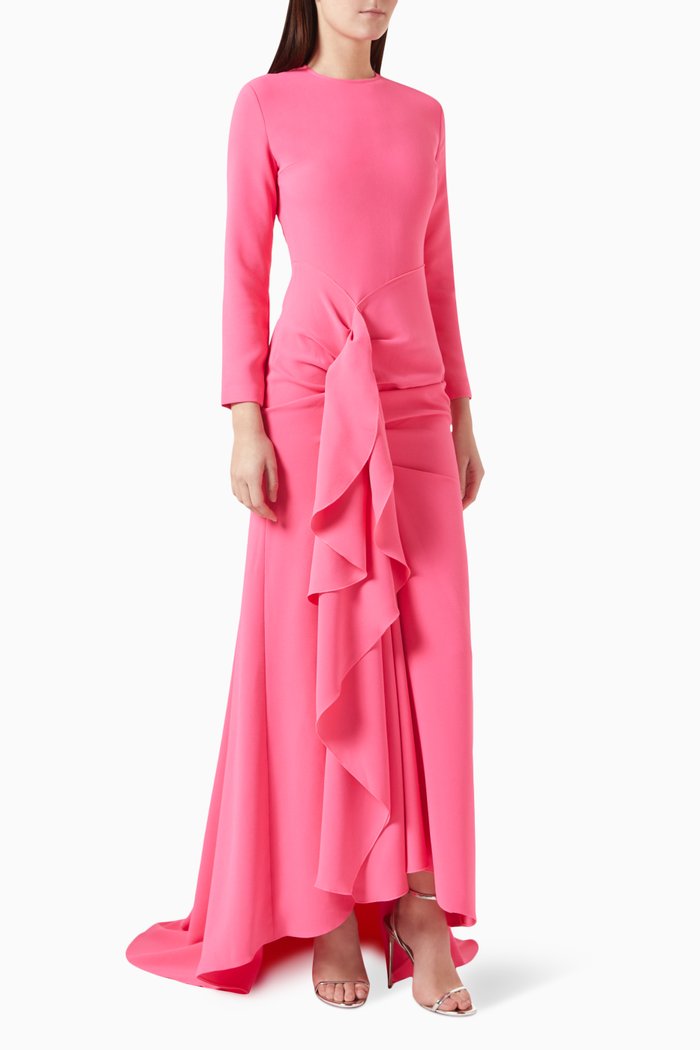 

Nia Maxi Dress in Crepe, Pink