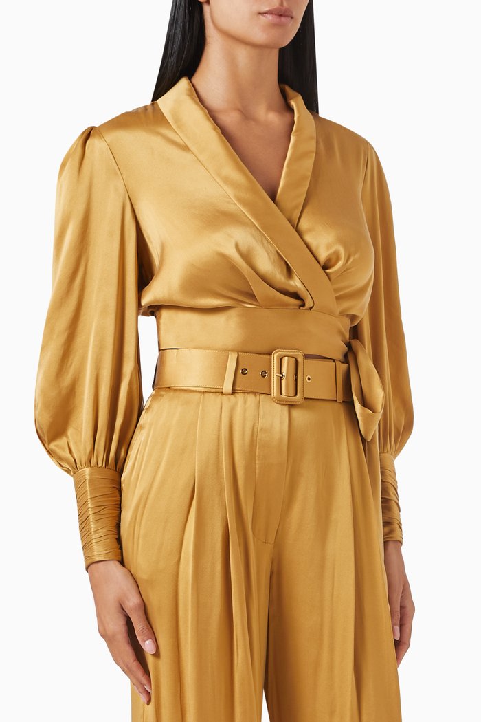 

Wrap Top in Silk, Brown
