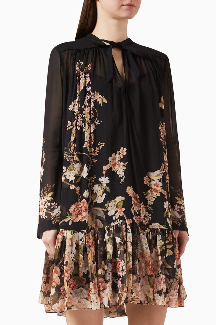 

Natura Lantern Mini Dress, Black