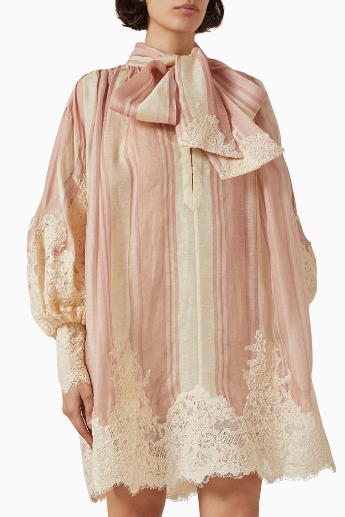 

Natura Mini Dress in Linen-silk, Multicolour