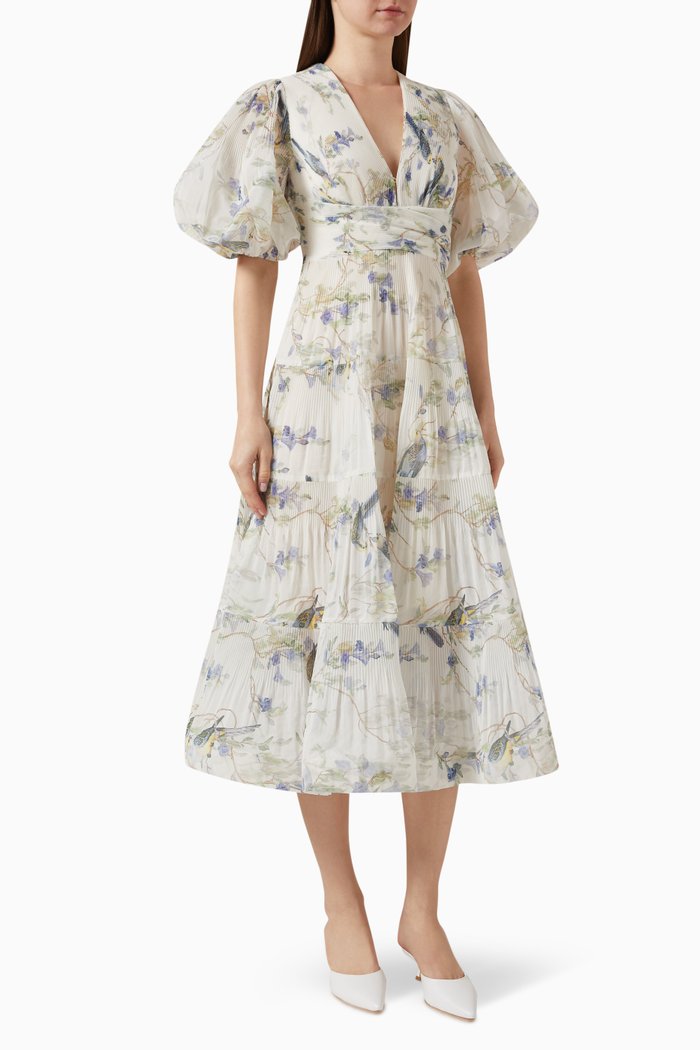 

Pleated Midi Dress, Blue