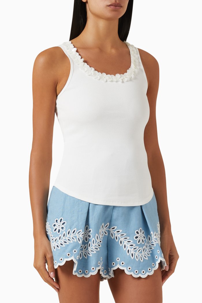 

Natura Embellished Tank Top in Rib-knit, Neutral