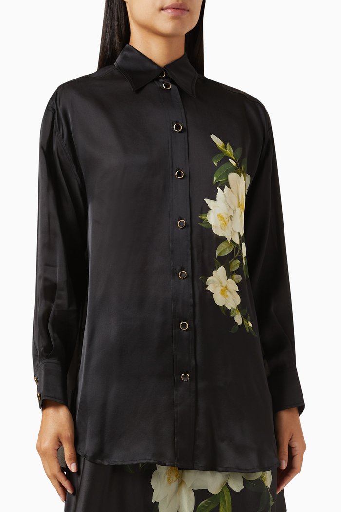 

Harmony Manstyle Shirt in Silk, Black