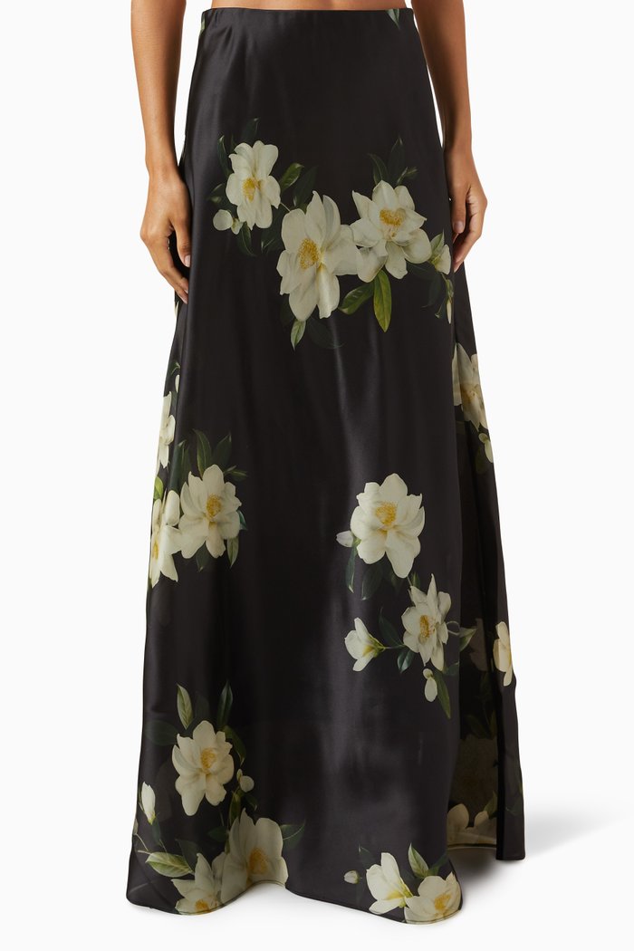 

Harmony Flare Skirt in Silk, Black
