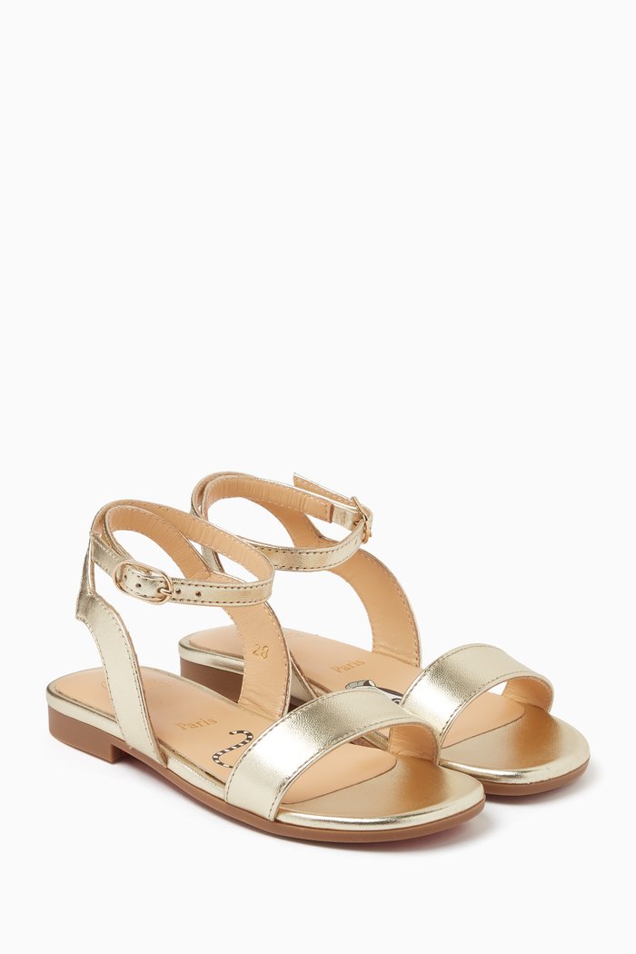 

Melodie Chick Sandals in Metallic Leather, Gold
