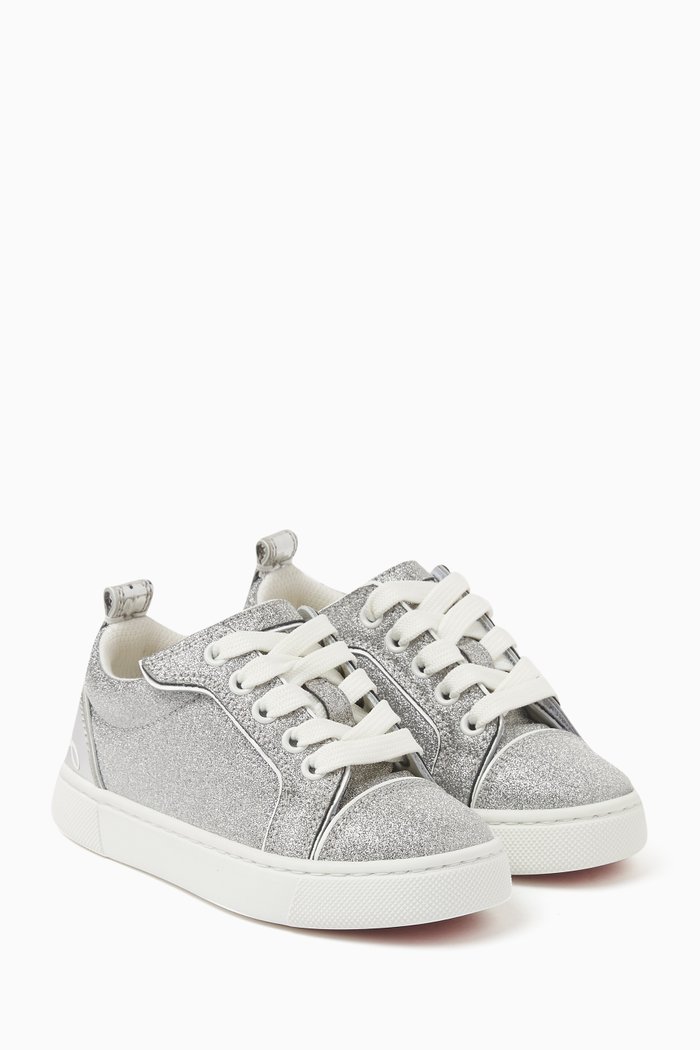 

Funnyto Sneakers in Glitter Leather, Silver