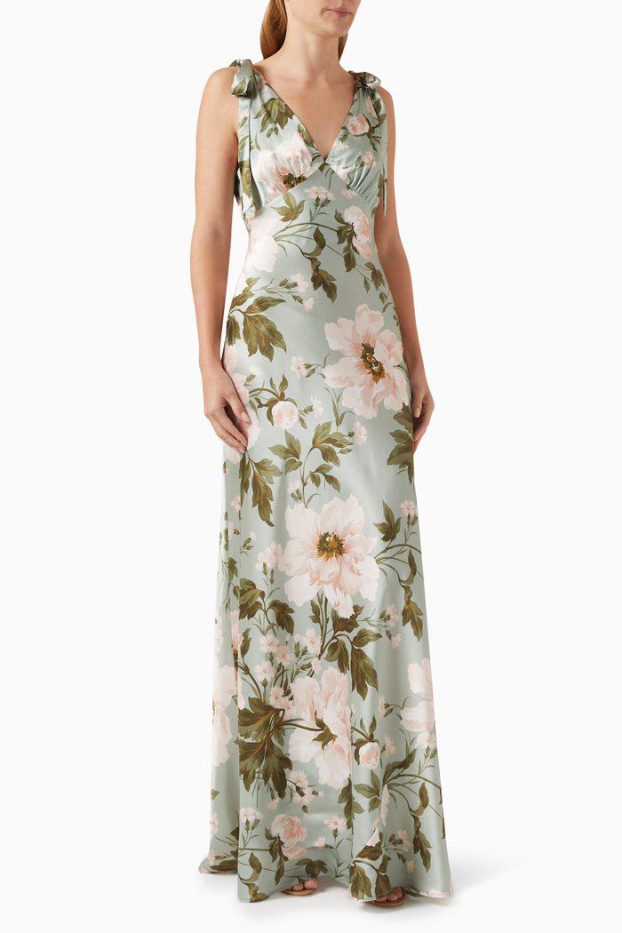 

Pernille Maxi Dress in Silk, Brown