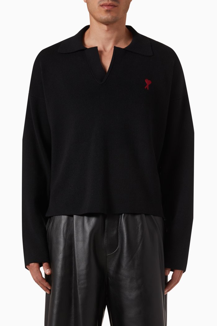

Logo Embroidered Sweater in Cotton-blend, Black