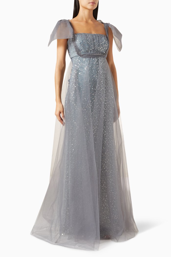 

Sequin-embellished Dress in Tulle, Grey