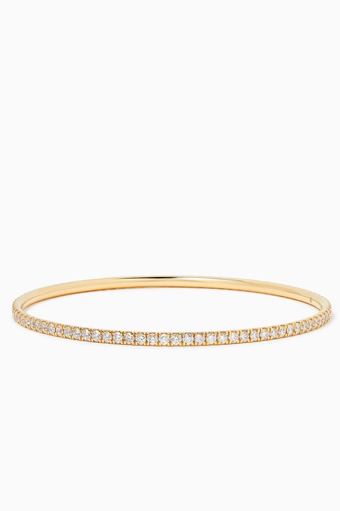 Diamond Bangle in 18kt Yellow Gold, White