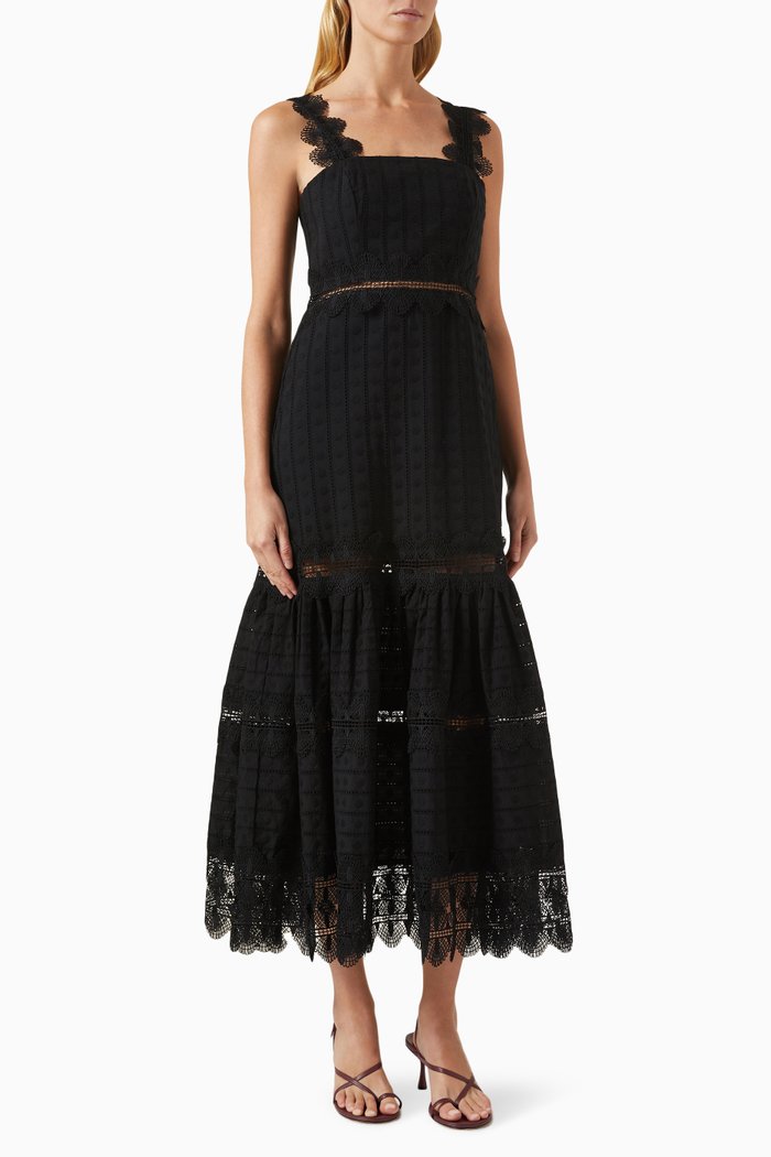 

Ibiza Maxi Dress in Cotton, Black