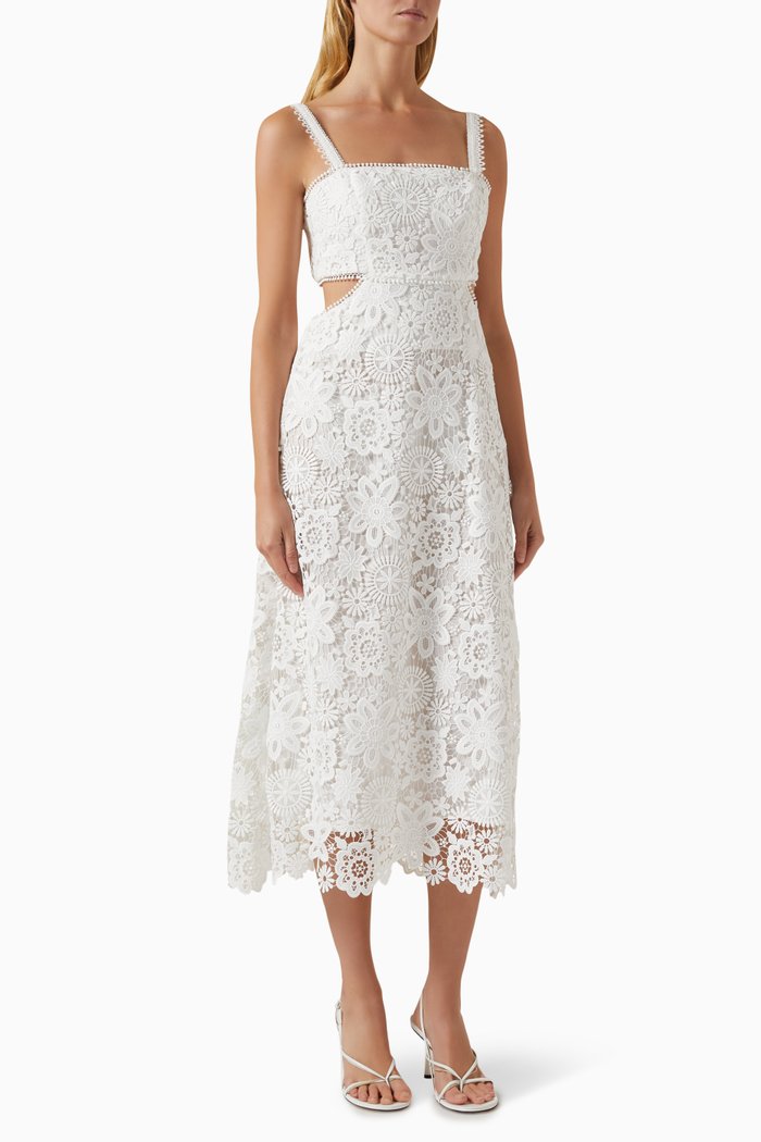 

Moss Maxi Dress in Lace, White