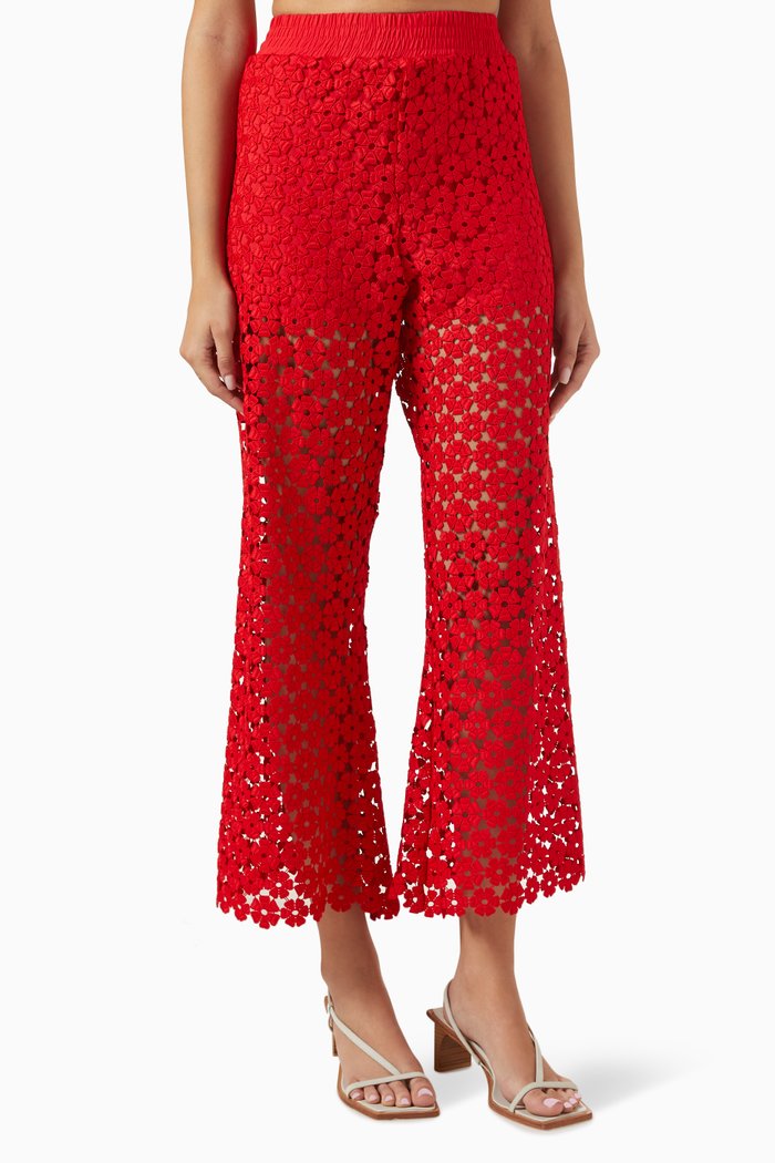

Christie Pants in Guipure Lace, Red