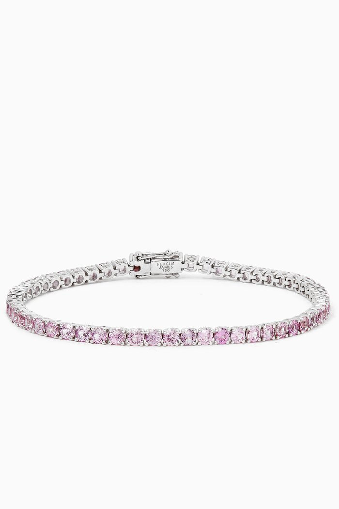 

Sapphire Tennis Bracelet in 18kt White Gold, Pink