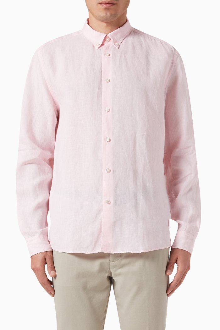 

Regular-fit Shirt in Linen, Pink