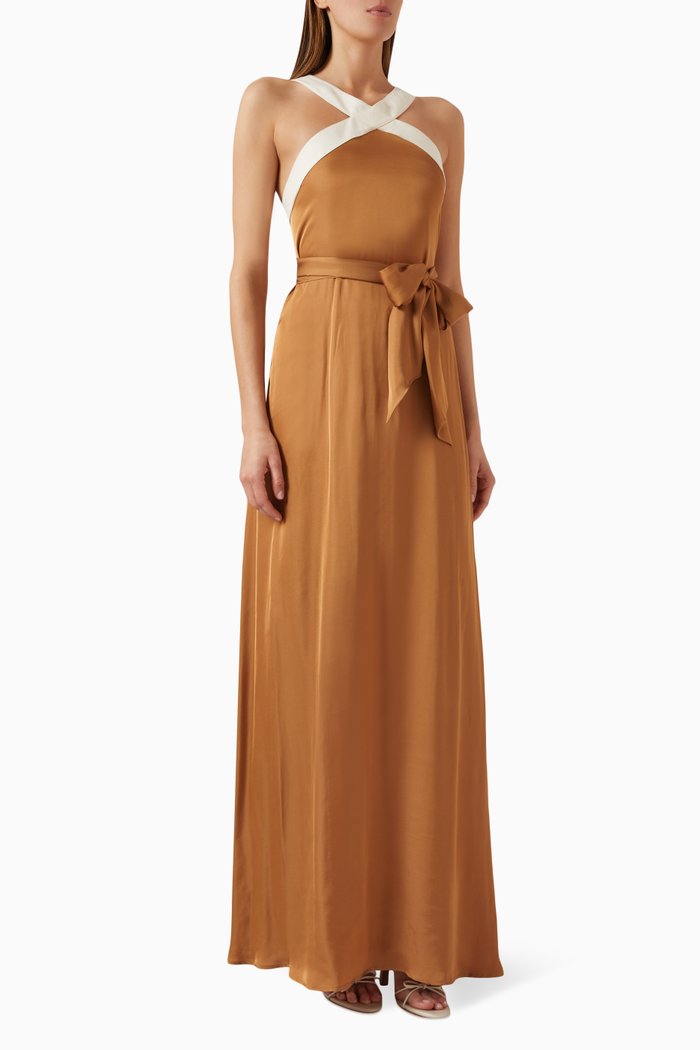 

Solange Maxi Dress in Viscose, Brown