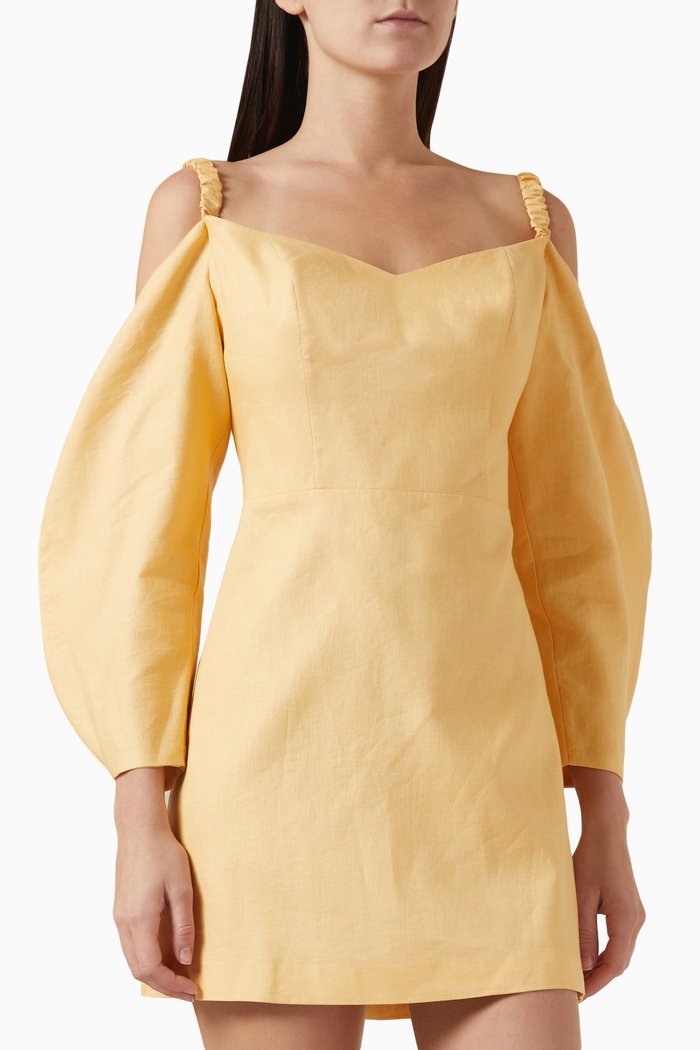 

Maya Off-shoulder Mini Dress, Yellow