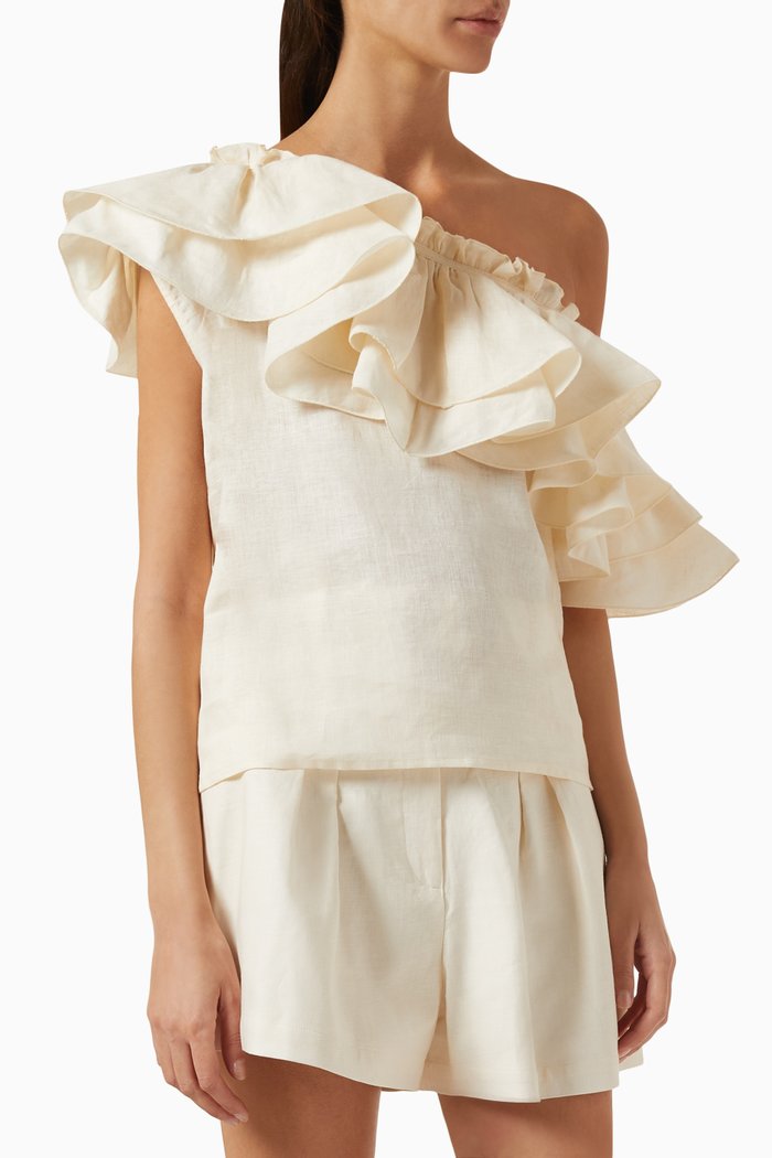

Darla Frill Blouse, Neutral