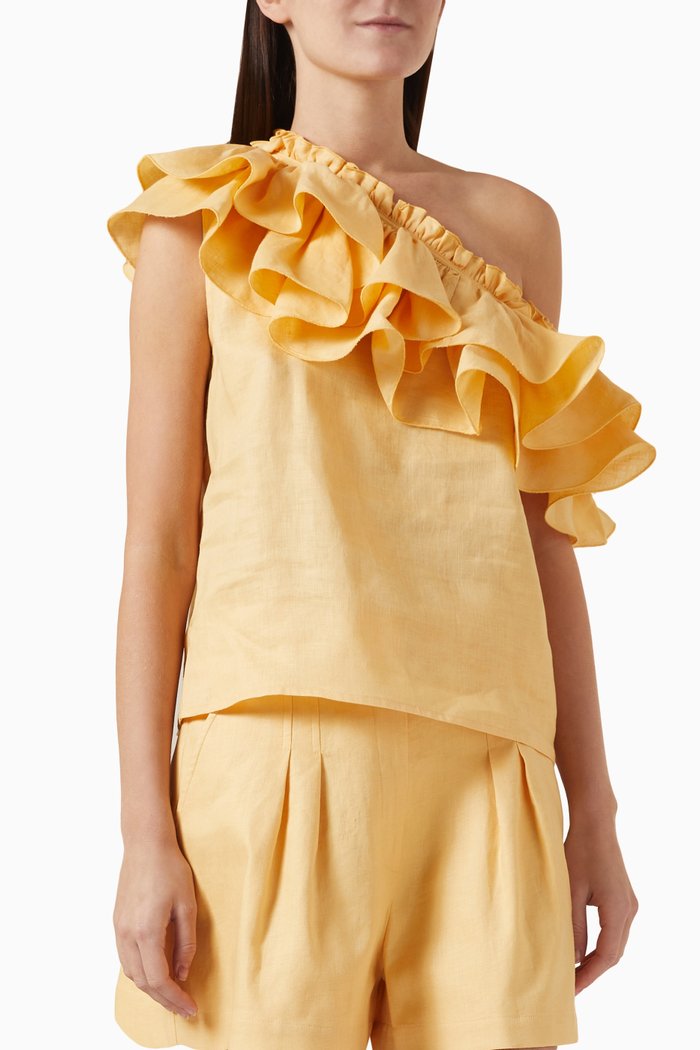 

Darla Frill Blouse, Yellow