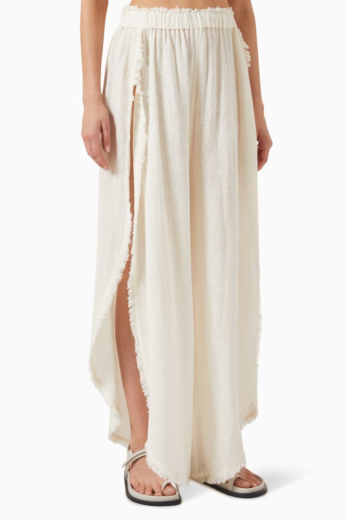 

Eve Pants in Cotton & Linen, Neutral