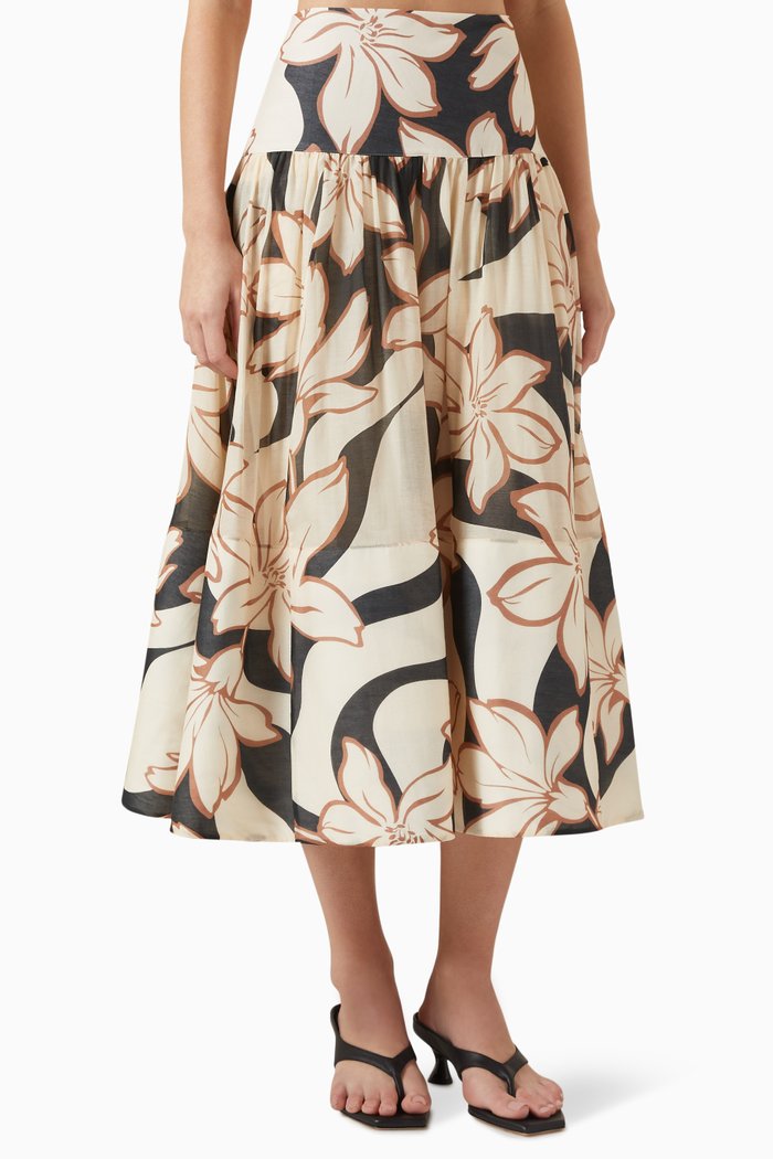 

Vera Printed Midi Skirt, Multicolour