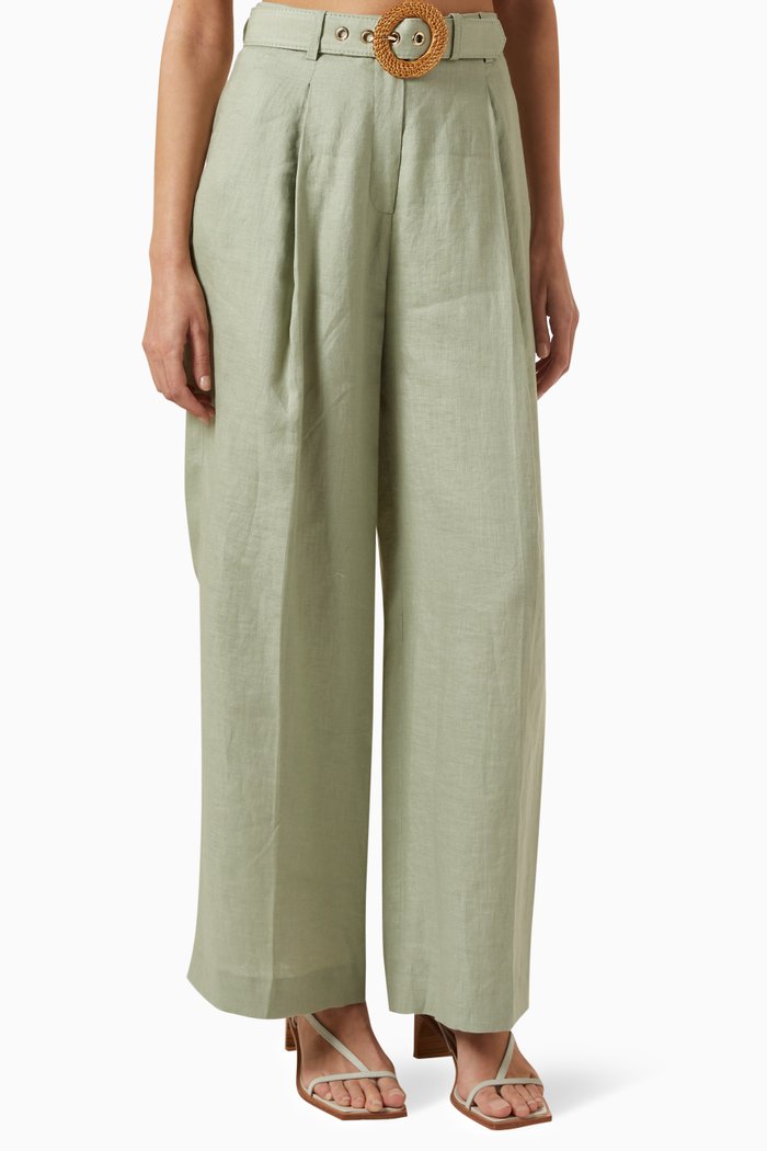 

Alexis Pants in Linen, Green