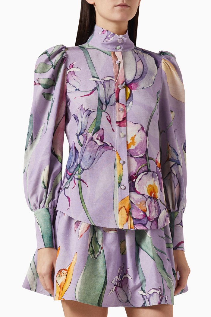 

Annika Printed Shirt, Purple