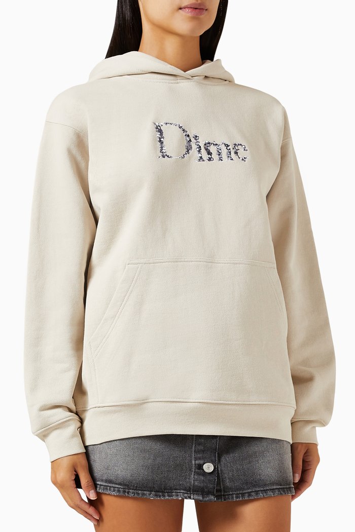 

Classic Skull Hoodie in Cotton, Neutral