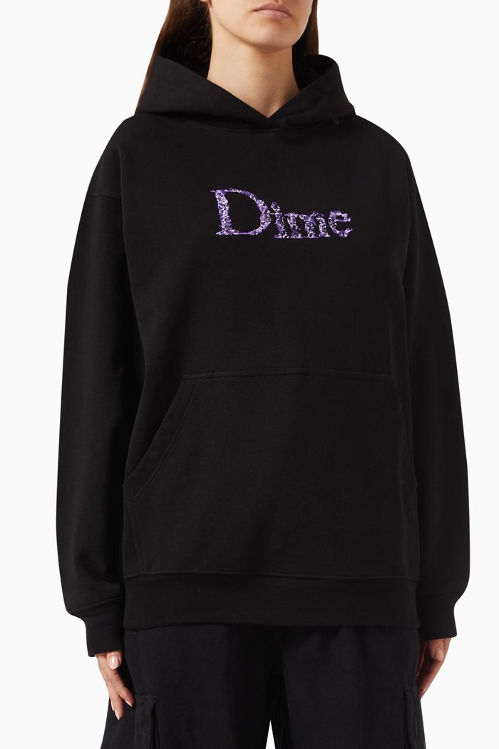 

Classic Skull Hoodie in Cotton, Black