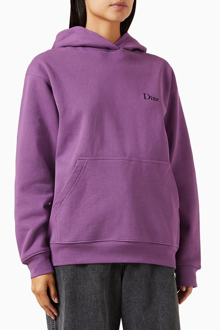 

Classic Small Logo Hoodie in Cotton, Purple