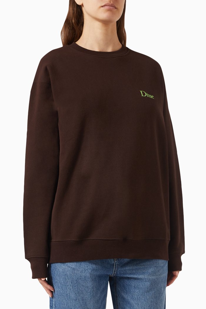 

Classic Small Logo Sweatshirt in Cotton, Brown