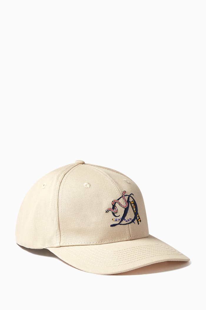 

D Snake Baseball Cap in Cotton, Neutral