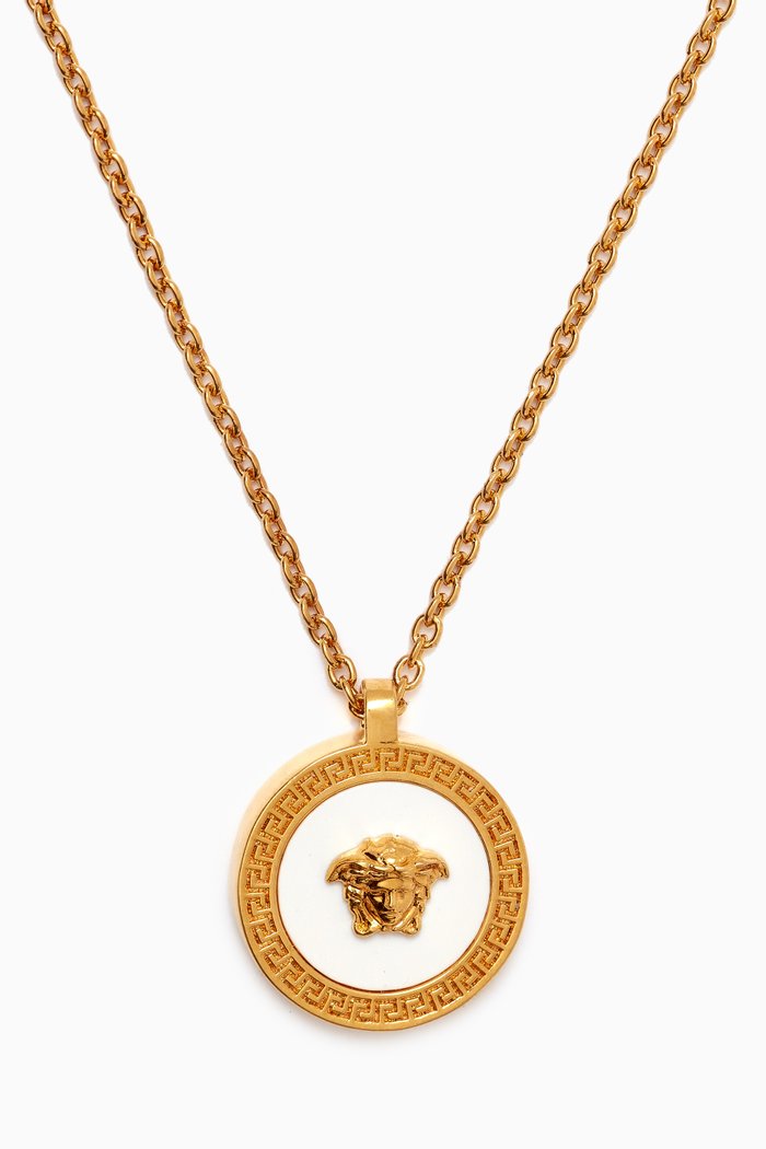 

Medusa Enamel Necklace in Brass, Gold