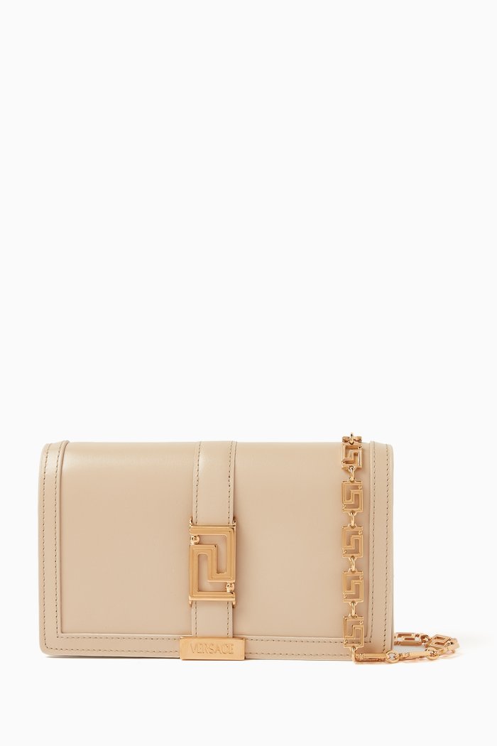 

Greca Goddess Mini Bag in Leather, Gold