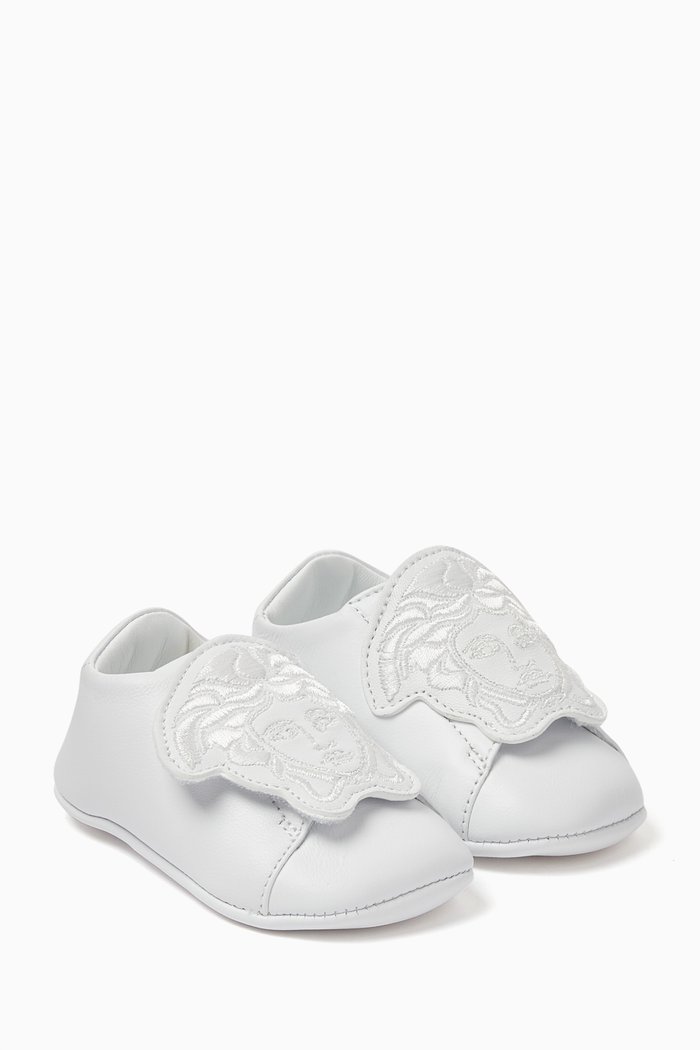 La Medusa Sneakers in Lambskin Leather, White
