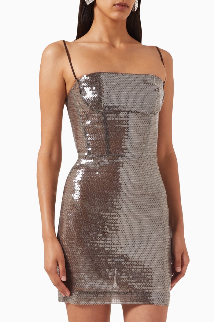 

Kendall Embellished Mini Dress, Brown